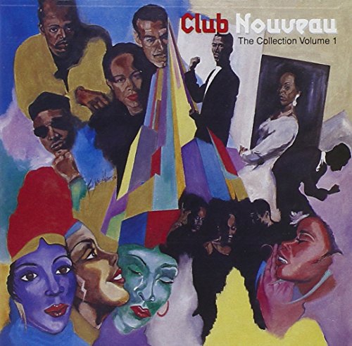 "Album cover with collage of people and colorful abstract shapes, titled 'Club Nouveau The Collection'."