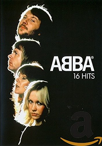 "ABBA album cover featuring four band members' faces against a black background."