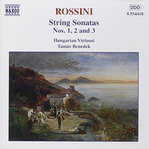 "CD cover featuring a serene landscape painting with 'ROSSINI' in red text."
