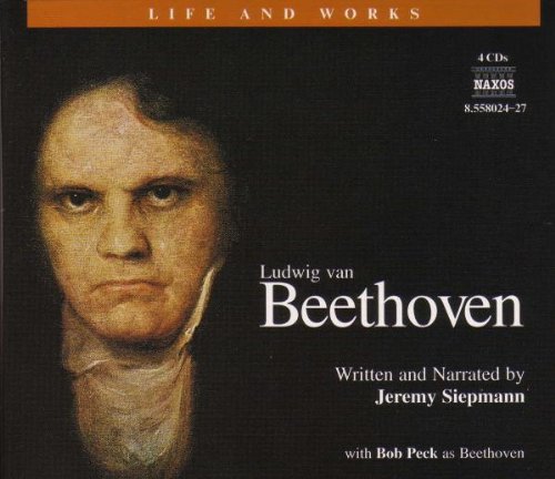 "CD cover featuring a portrait of Beethoven against a black background with white text."