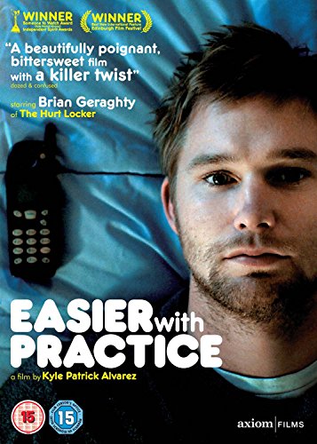 "Easier with Practice" DVD cover featuring a man beside a phone on a bed.