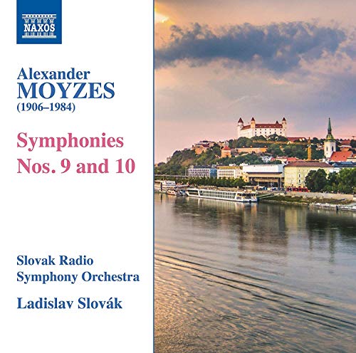 "CD cover with a river and town, white panel with blue and red text."