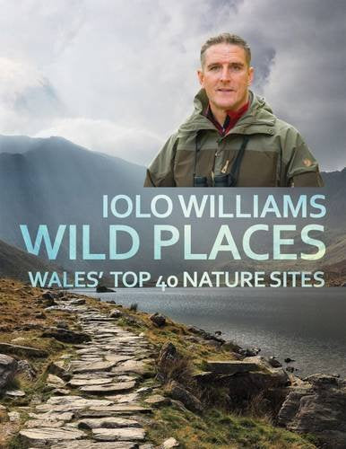 "Book cover featuring a man with binoculars and a rocky landscape with a lake."