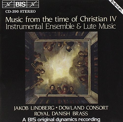 "Black CD cover with painting of musicians playing instruments in a circular formation."