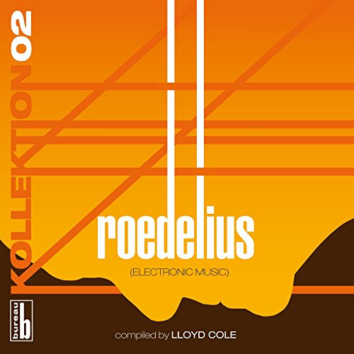 "CD cover with orange and brown abstract design, featuring 'roedelius' in white text."