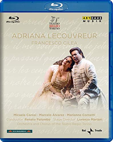 A blue Blu-ray case with a beige cover featuring a man and woman in 18th-century attire.