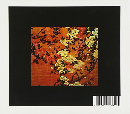 "Album cover with a bird on a branch surrounded by red flowers."