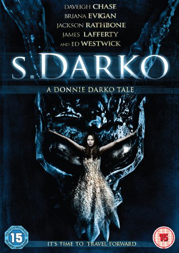 DVD cover for "S. Darko" featuring a woman in a dress with large wings.