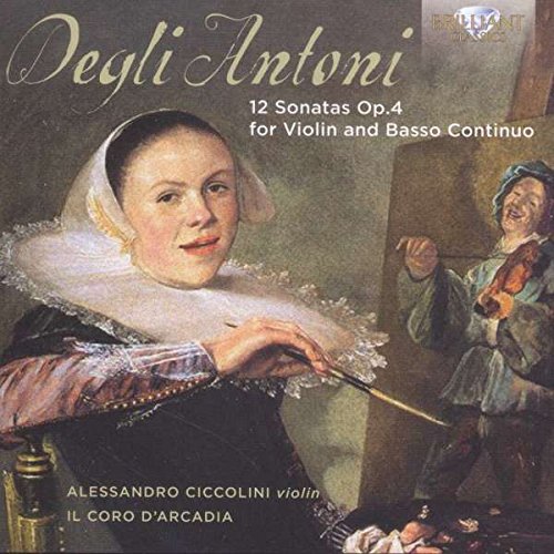"CD cover featuring a Renaissance-style painting of a woman and a violinist."