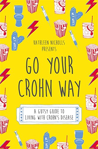 The image is a book cover with a bright yellow background and various illustrations. For accessibility purposes, a suitable alt text could be: "Book cover with yellow background, medical and food illustrations."
