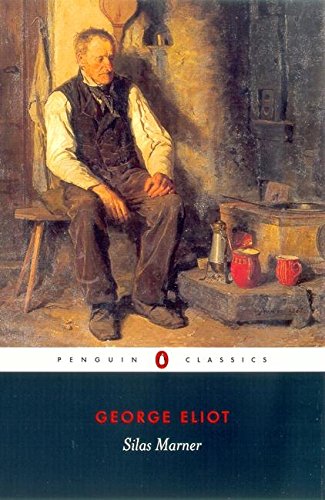 "Book cover of 'Silas Marner' by George Eliot, featuring a man sitting indoors."