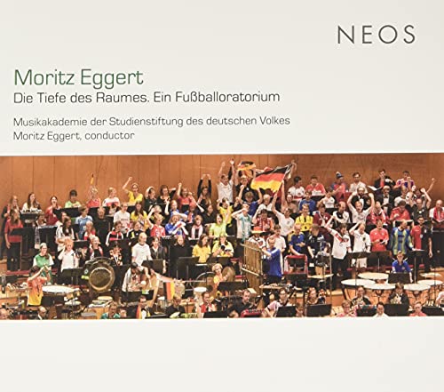 "CD cover with a large choir holding instruments and a German flag."