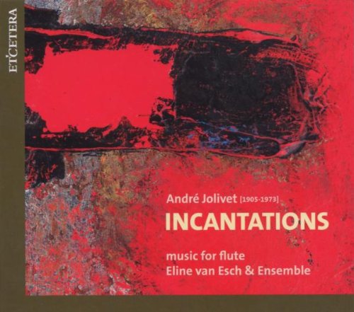Red and black abstract CD cover with text "Incantations" and flute image.