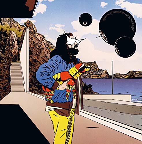"Vinyl album cover featuring a man with long hair holding a guitar, outdoors."