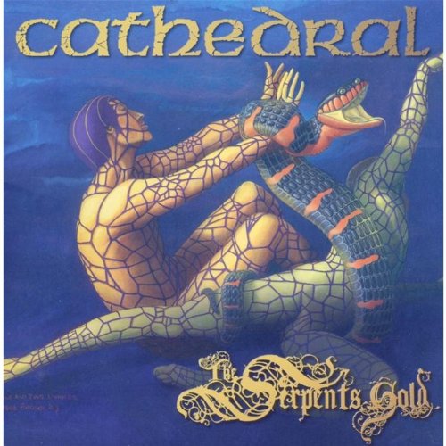 Album cover art: man wrestling a snake, both with scale-like skin, on blue background.