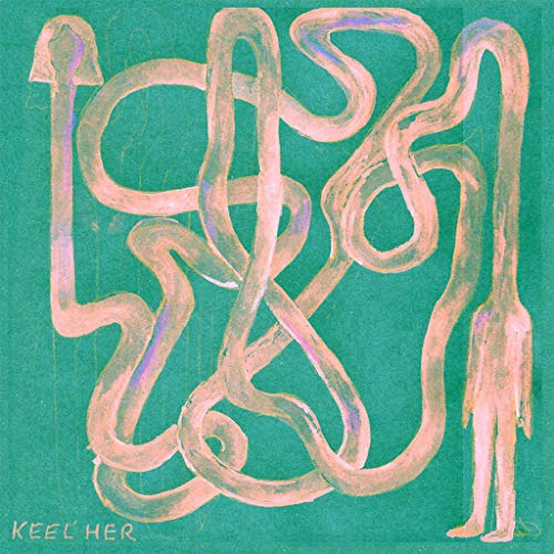 A CD cover featuring a pink figure and abstract, intertwined lines on a green background.
