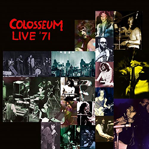 A black album cover with a collage of the band Colosseum performing live.