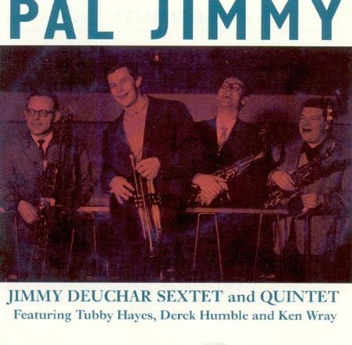 "CD cover featuring four men in suits holding musical instruments, with text."