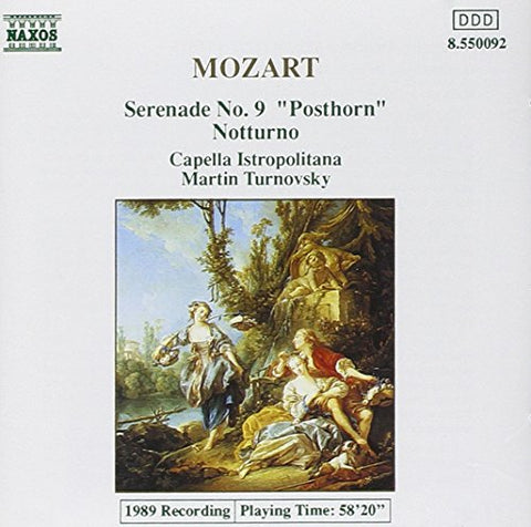 olfgang Amadeus Mozart - Mozart: Serenade No. 9 Posthorn, Notturno Audio CD