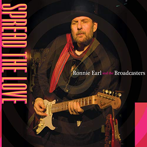 "CD album cover featuring Ronnie Earl playing guitar, wearing a black hat and red scarf."