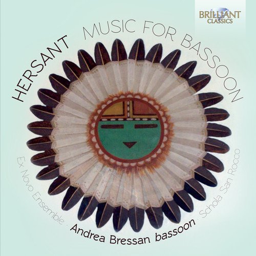 "CD cover with abstract sun artwork and 'Music for Bassoon' title."