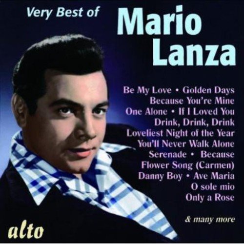 Mario Lanza CD cover featuring a portrait of Mario Lanza with song titles listed.