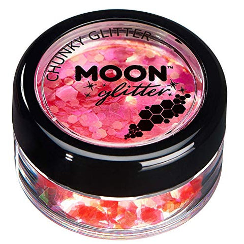 Iridescent Chunky Glitter by Moon Glitter - Cherry - Cosmetic Festival Makeup Glitter for Face, Body, Nails, Hair, Lips - 3g