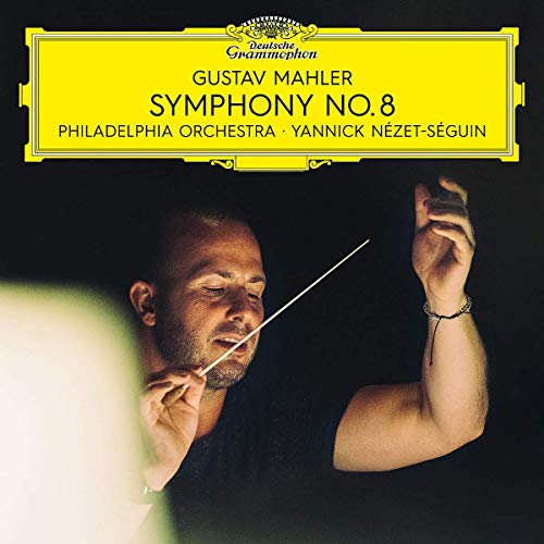 Conductor Yannick Nézet-Séguin on a CD cover with yellow title banner.