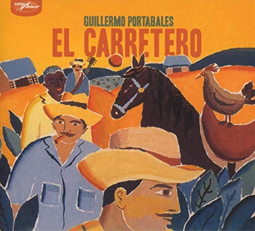 "CD cover art featuring men, horse, and rooster in a rural scene."
