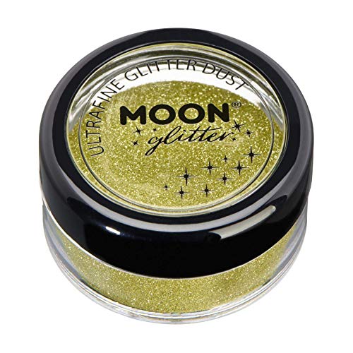 Classic Ultrafine Glitter Dust by Moon Glitter - Gold - Cosmetic Festival Makeup Glitter for Face, Body, Nails, Hair, Lips - 5g