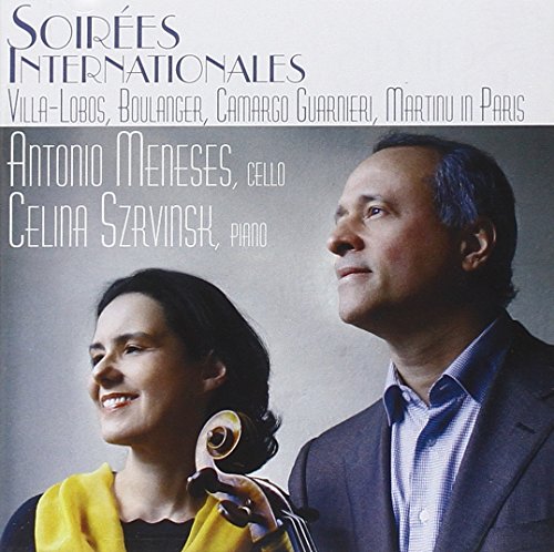 "CD cover with a man and woman, woman holding a cello."