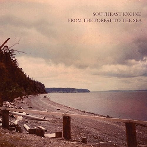 "Album cover with a serene beach scene, cloudy sky, and text 'Southeast Engine From The Forest To The Sea'."
