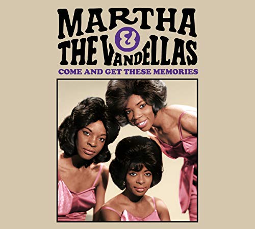 Album cover with three women in pink dresses on a beige background.