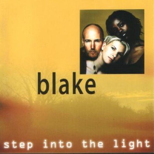"CD cover with 'blake' and 'step into the light' text, featuring three people's faces."