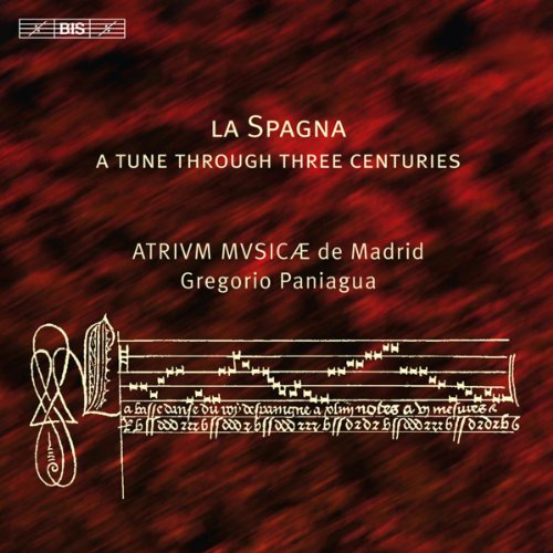 Red album cover with white text and musical notation, featuring a logo and artist name.