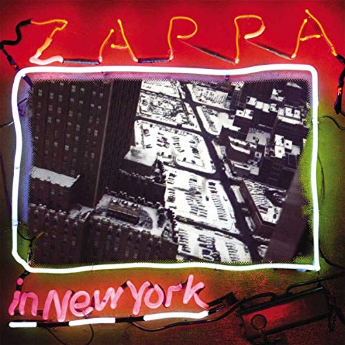 Album cover with "ZAPPA" in yellow and "in New York" in pink neon text.
