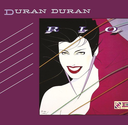 "Duran Duran's 'Rio' album cover featuring a stylized illustration of a woman's face."