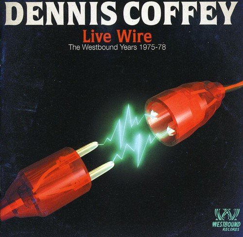 Album cover with red plugs and a glowing green spark on a black background.