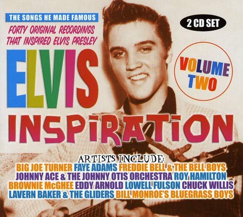 "CD cover featuring Elvis Presley with multicolored text and artist names listed below."