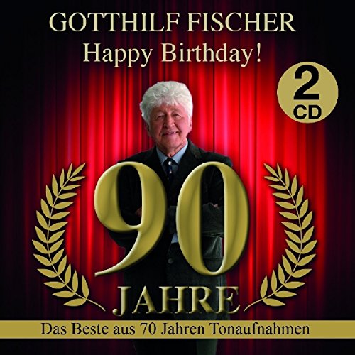 CD cover featuring an older man with white hair, red curtain background, gold laurel wreath.