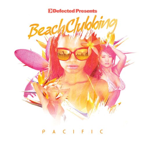 CD cover: beach scene with people, sunglasses, and tropical flowers.