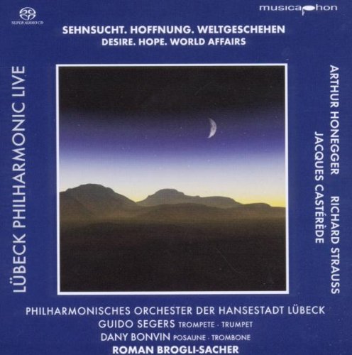 "CD cover with a landscape photo and white text on a blue background."