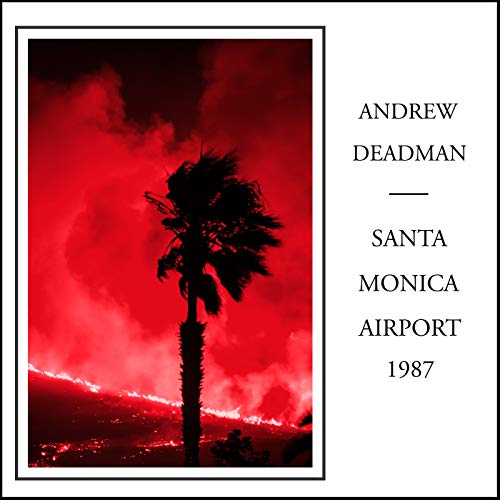 "Album cover with a palm tree in red smoke, text on white background."
