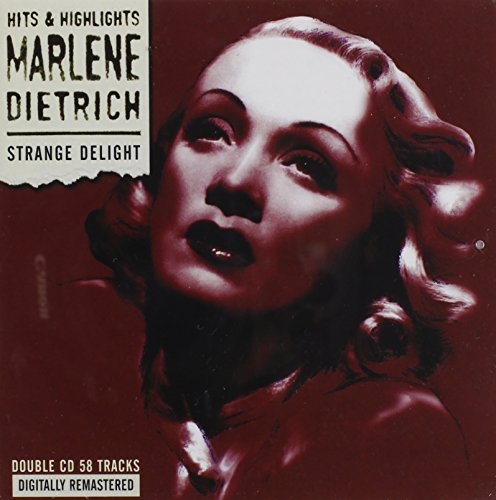 "CD cover featuring a close-up of Marlene Dietrich against a dark red background."