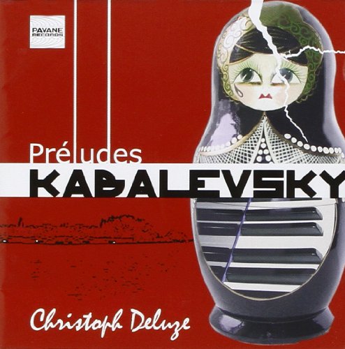 "Red album cover featuring a broken matryoshka doll and the name 'Kabalevsky'."