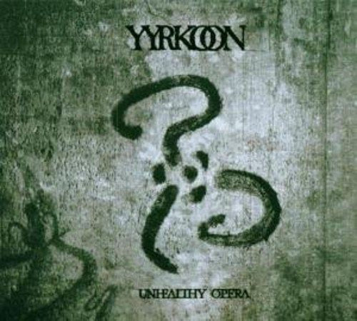 "CD album cover with 'YYRKON' and 'UNHEALTHY OPERA' text, green grunge background, Amazon logo overlay."