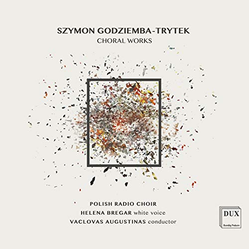 Cream-colored CD cover with abstract splatter design and black text listing artist and choir.