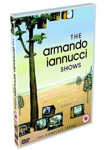 DVD case with surreal tree and television screens, titled "The Armando Iannucci Shows".