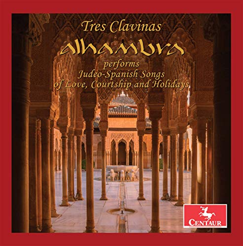 "CD cover with ornate columns and arches, red border, and gold text."