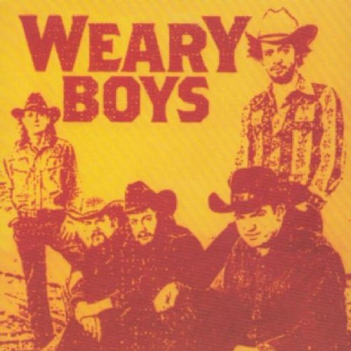"Album cover with five men in cowboy hats, yellow and red-toned image."
